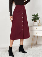 Corduroy High Waisted Skirt - ElegantAlpha®