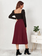 Corduroy High Waisted Skirt - ElegantAlpha®