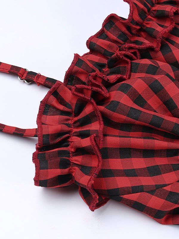 Corset A Swing Plaid Dress - ElegantAlpha®