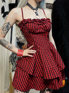 Corset A Swing Plaid Dress - ElegantAlpha®