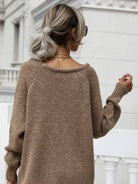 Crew Neck Loose Long Sleeve Sweater - ElegantAlpha®