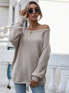 Crew Neck Loose Long Sleeve Sweater - ElegantAlpha®