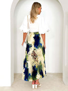 Draped A - line pleated skirt - ElegantAlpha®