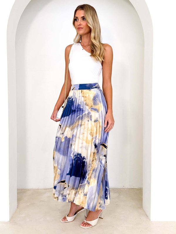 Draped A - line pleated skirt - ElegantAlpha®