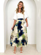 Draped A - line pleated skirt - ElegantAlpha®