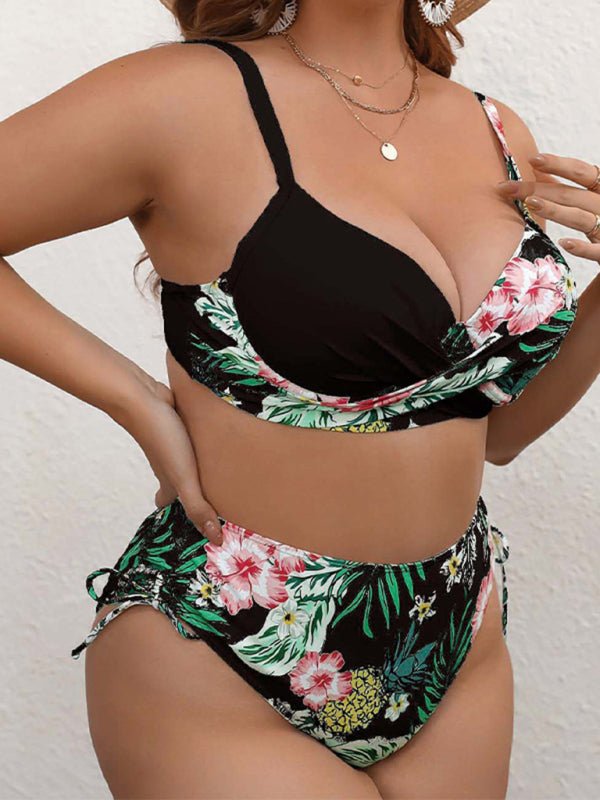 Drawstring floral tankini - ElegantAlpha