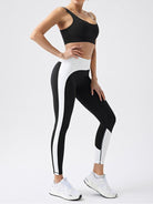 Eco - friendly recycled fabric contrast color yoga pants - ElegantAlpha