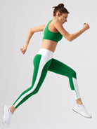 Eco - friendly recycled fabric contrast color yoga pants - ElegantAlpha