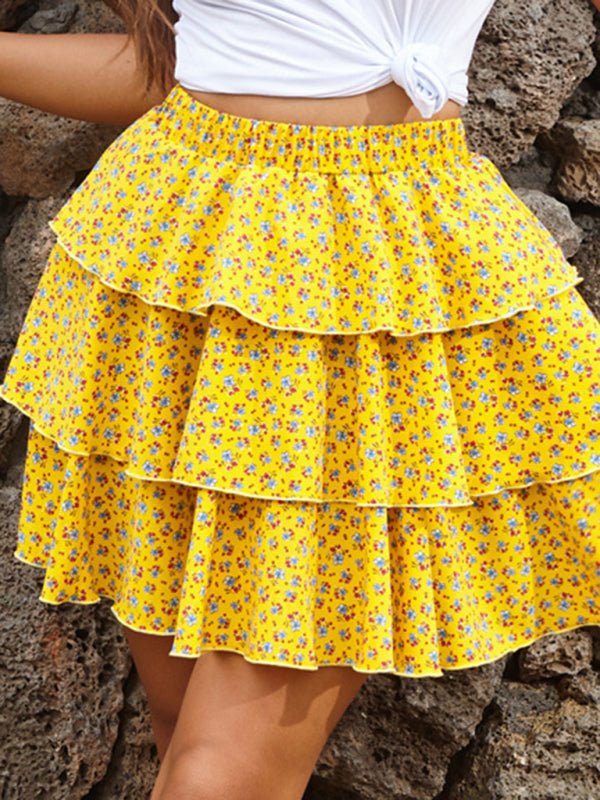 Elastic layer floral pleated skirt - ElegantAlpha®