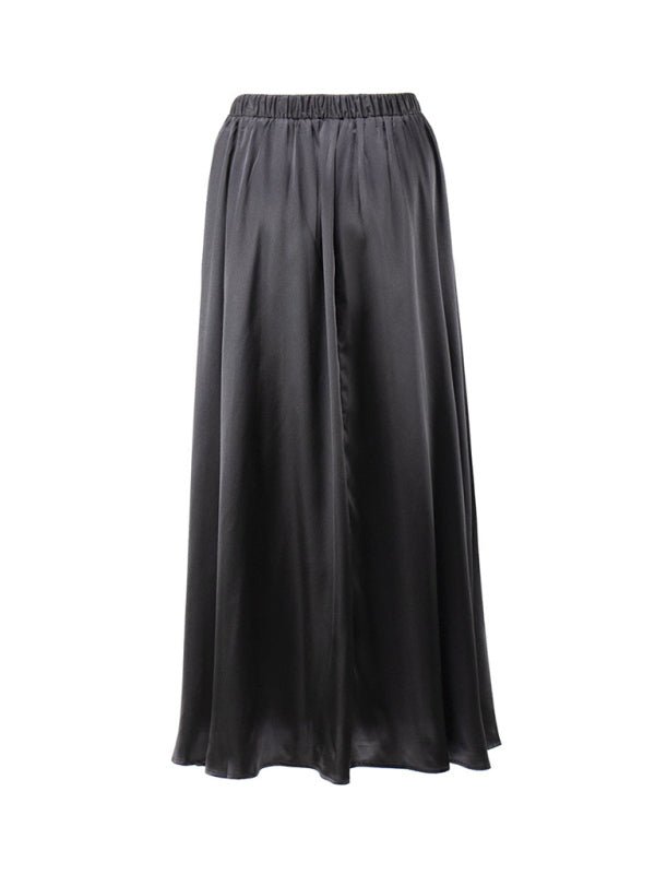 Elegant high - waisted satin long skirt - ElegantAlpha®