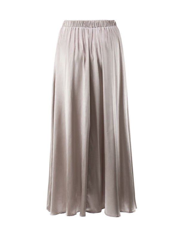 Elegant high - waisted satin long skirt - ElegantAlpha®