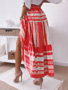 Ethnic Style Irregular Stripe Printed Skirt - ElegantAlpha®