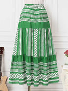 Ethnic Style Irregular Stripe Printed Skirt - ElegantAlpha®