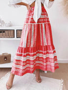 Ethnic Style Irregular Stripe Printed Skirt - ElegantAlpha®