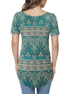 Ethnic style V - neck short - sleeved T - shirt - ElegantAlpha®