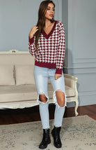 Fashion Trend Houndstooth Sweater - ElegantAlpha®