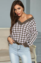 Fashion Trend Houndstooth Sweater - ElegantAlpha®