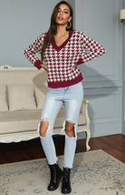 Fashion Trend Houndstooth Sweater - ElegantAlpha®