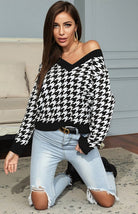 Fashion Trend Houndstooth Sweater - ElegantAlpha®