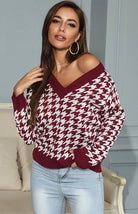 Fashion Trend Houndstooth Sweater - ElegantAlpha®