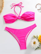 Feminine knot halterneck string bikini - ElegantAlpha