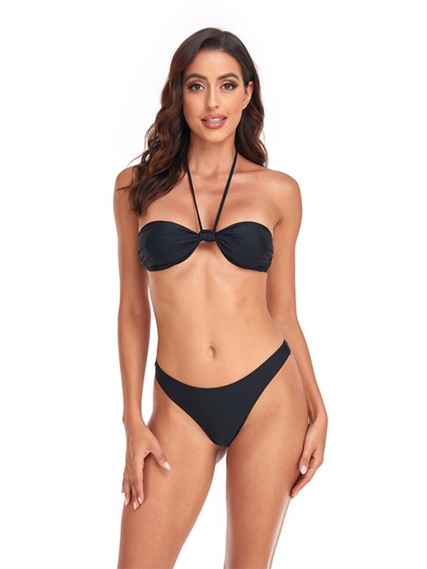 Feminine knot halterneck string bikini - ElegantAlpha