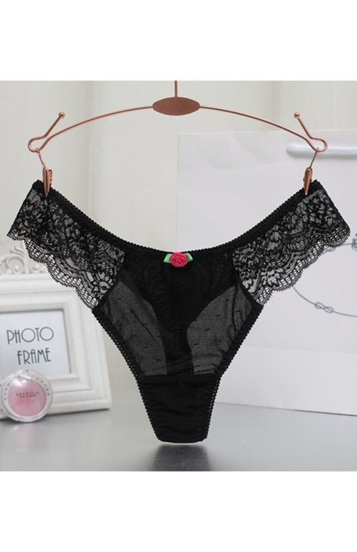 Floral Lace High Elasticity Nylon Knit Panties for Women - ElegantAlpha