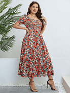 Floral one - shoulder waist slimming dress - ElegantAlpha