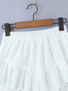 French lace embroidery elastic waist A - line skirt - ElegantAlpha®