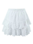 French lace embroidery elastic waist A - line skirt - ElegantAlpha®