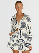 Fruit Print Shorts Cardigan Set - ElegantAlpha®