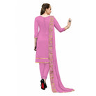 Generic Women's Chanderi Cotton Unstitched Salwar - Suit Material With Dupatta (Pink, 2 - 2.5mtrs) - ElegantAlpha