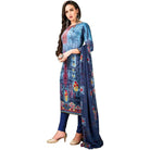 Generic Women's Cotton Unstitched Salwar - Suit Material With Dupatta (Blue, 2.5 Mtr) - ElegantAlpha