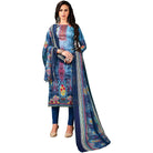 Generic Women's Cotton Unstitched Salwar - Suit Material With Dupatta (Blue, 2.5 Mtr) - ElegantAlpha