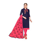 Generic Women's Modal Silk Unstitched Salwar - Suit Material With Dupatta (Navy Blue, 2 Mtr) - ElegantAlpha