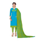 Generic Women's Modal Silk Unstitched Salwar - Suit Material With Dupatta (Sky Blue, 2 Mtr) - ElegantAlpha