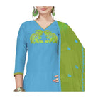 Generic Women's Modal Silk Unstitched Salwar - Suit Material With Dupatta (Sky Blue, 2 Mtr) - ElegantAlpha