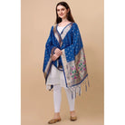 Generic Women's Silk Pure Zari weaving Duppatta (Blue, Length: 2 - 2.3 Mtrs) - ElegantAlpha