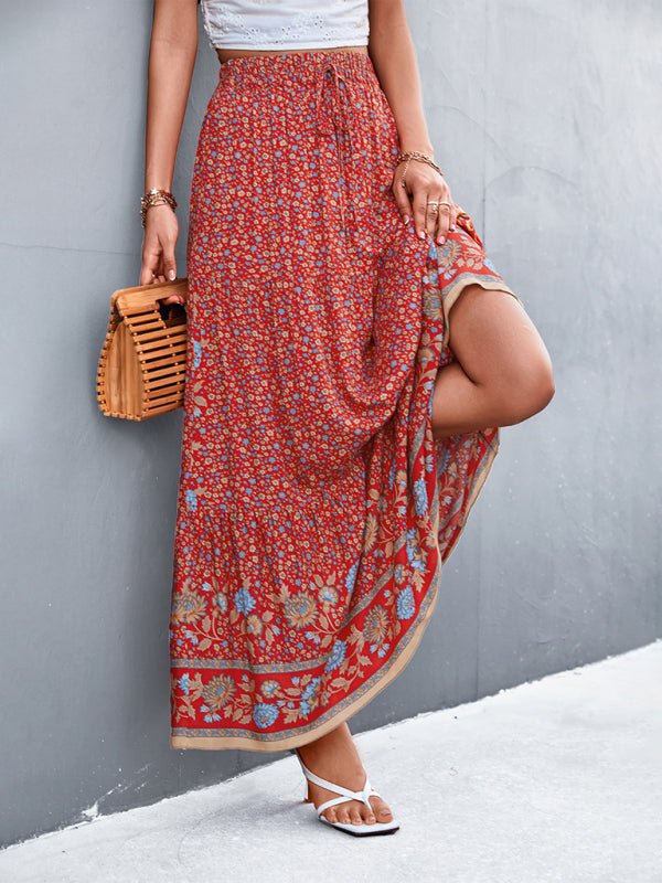 high waist floral long skirt - ElegantAlpha®