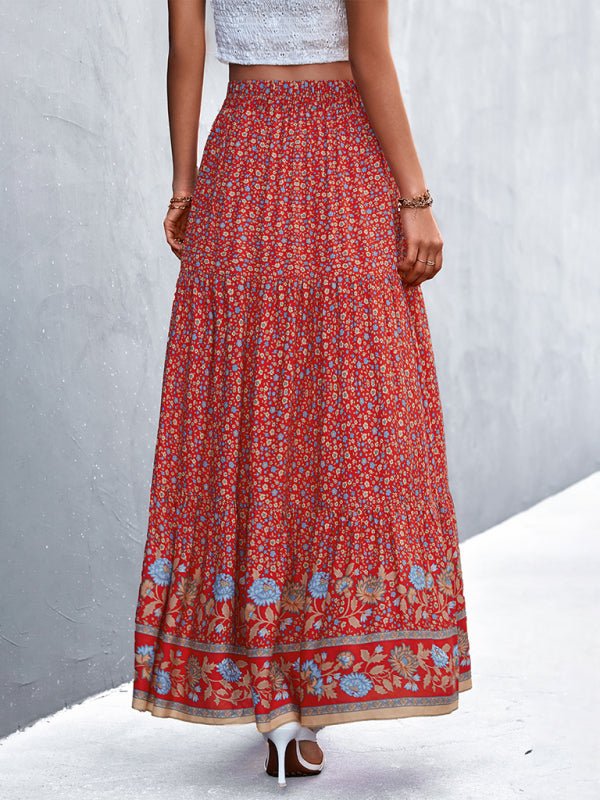 high waist floral long skirt - ElegantAlpha®