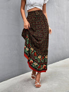 high waist floral long skirt - ElegantAlpha®