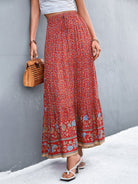 high waist floral long skirt - ElegantAlpha®