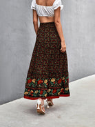 high waist floral long skirt - ElegantAlpha®