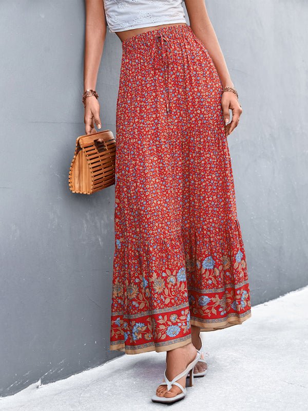 high waist floral long skirt - ElegantAlpha®