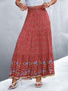 high waist floral long skirt - ElegantAlpha®