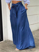 High waist plus size denim maxi skirt - ElegantAlpha®