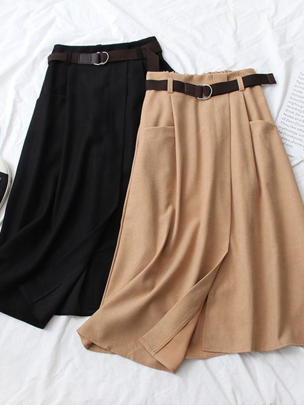 High waist slimming irregular mid length skirt - ElegantAlpha®