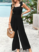 High waist suspender wide leg pants jumpsuit - ElegantAlpha