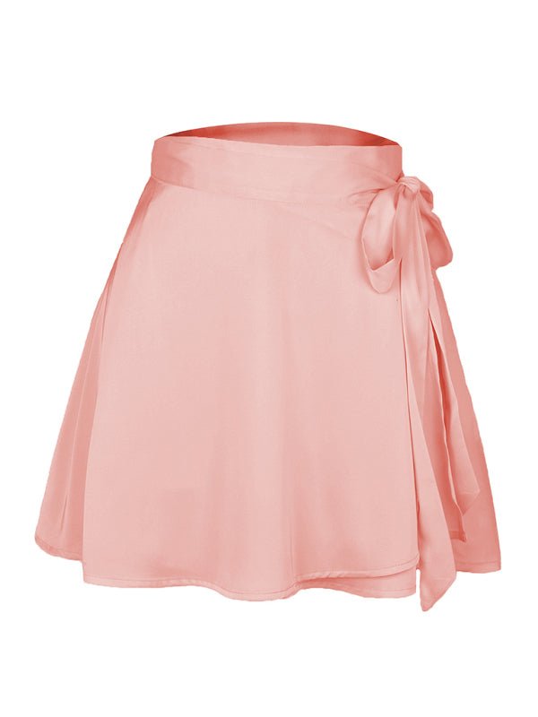 High Waist Tie Skirt Chiffon Satin Wrap Skirt - ElegantAlpha®