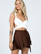 High Waist Tie Skirt Chiffon Satin Wrap Skirt - ElegantAlpha®